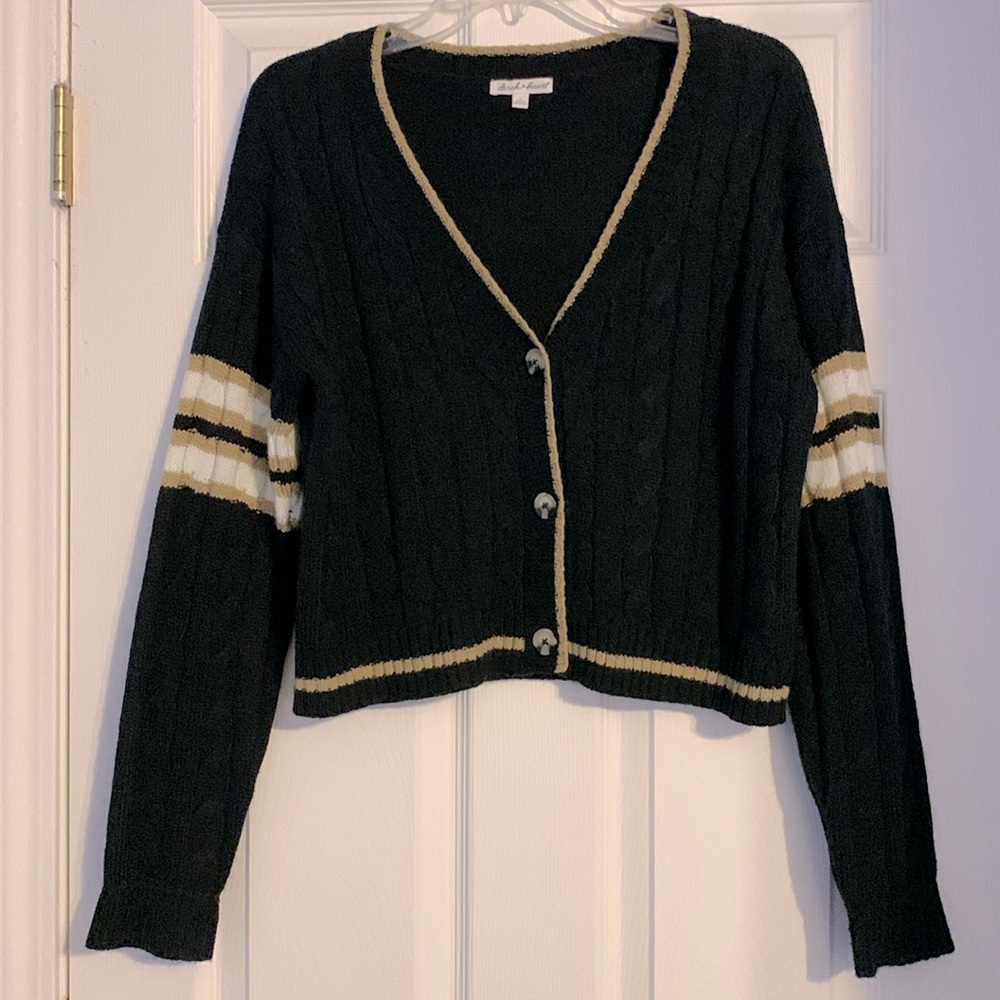 Derek Heart Striped Color Block Cardigan Size Large